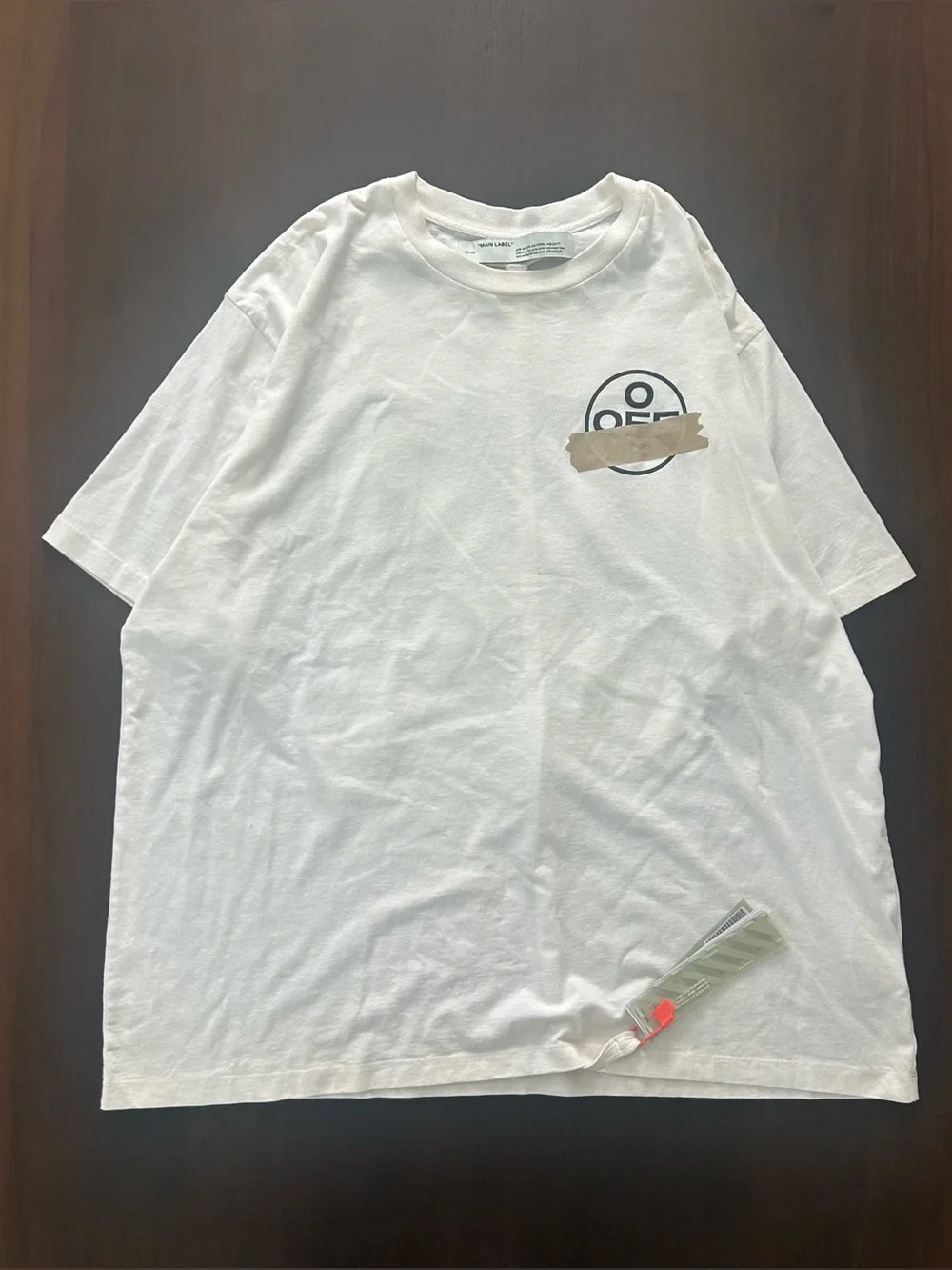 NWT Off-White Tape Arrows Graphic Logo White Cotton Crewneck Streetwear‎ Tee XL